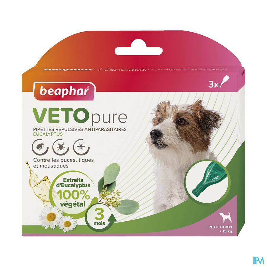 vignette BEAPHAR VETOPURE PIP A-PARAS P CHIEN3X1ML
