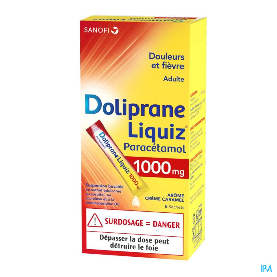 vignette DOLIPRANE LIQUIZ 1000MG 