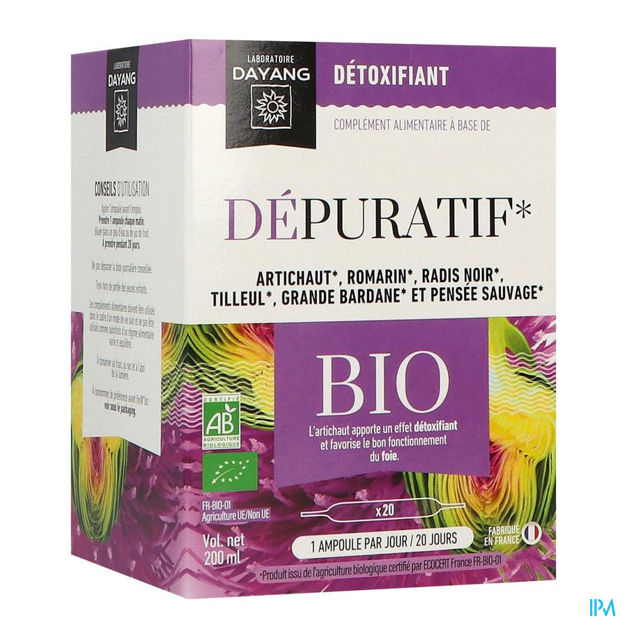 produit Dayang Depuratif Bio Ampoule 10ml 20