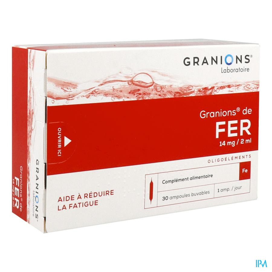 vignette Granions Fer Solution Buvable Ampoule 2ml 30