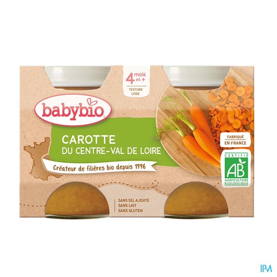 produit BABYBIO PL CAROTTE DU VAL DE LOIRE 2X130G