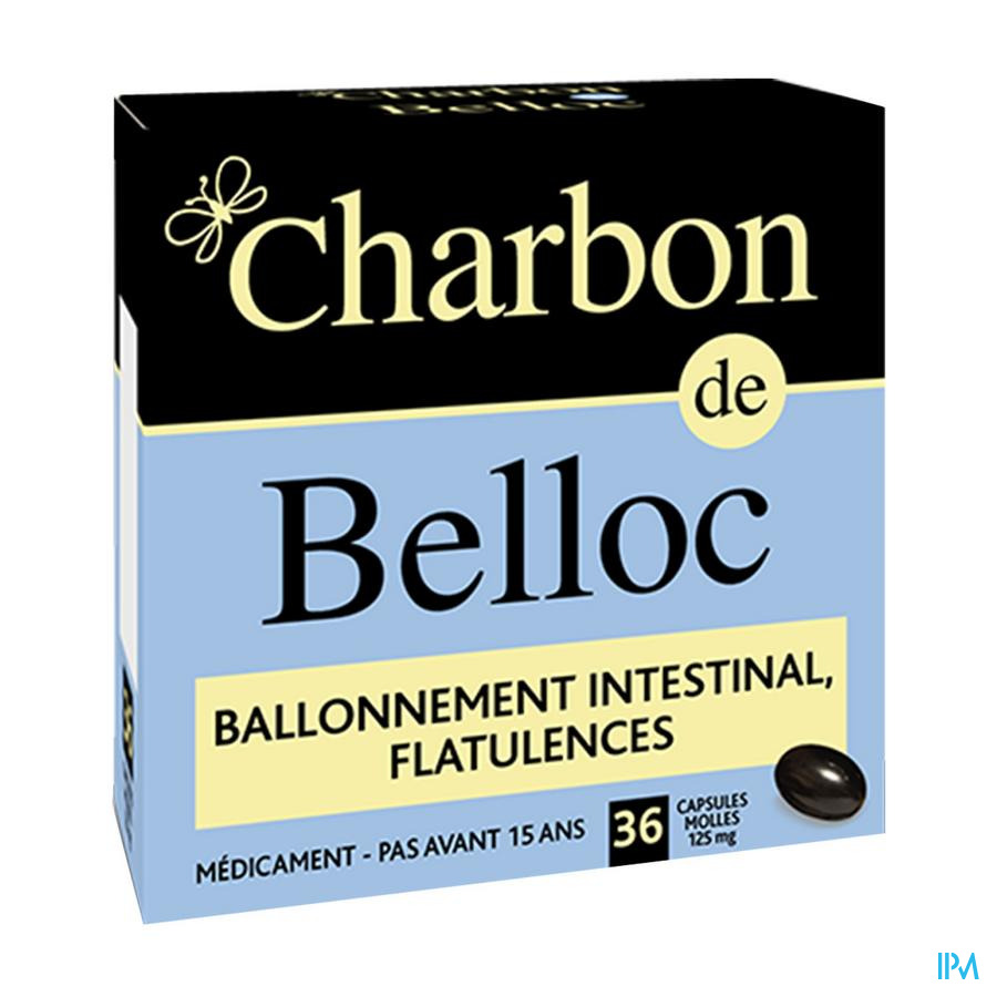vignette CHARBON DE BELLOC 125MG MET CAPS36
