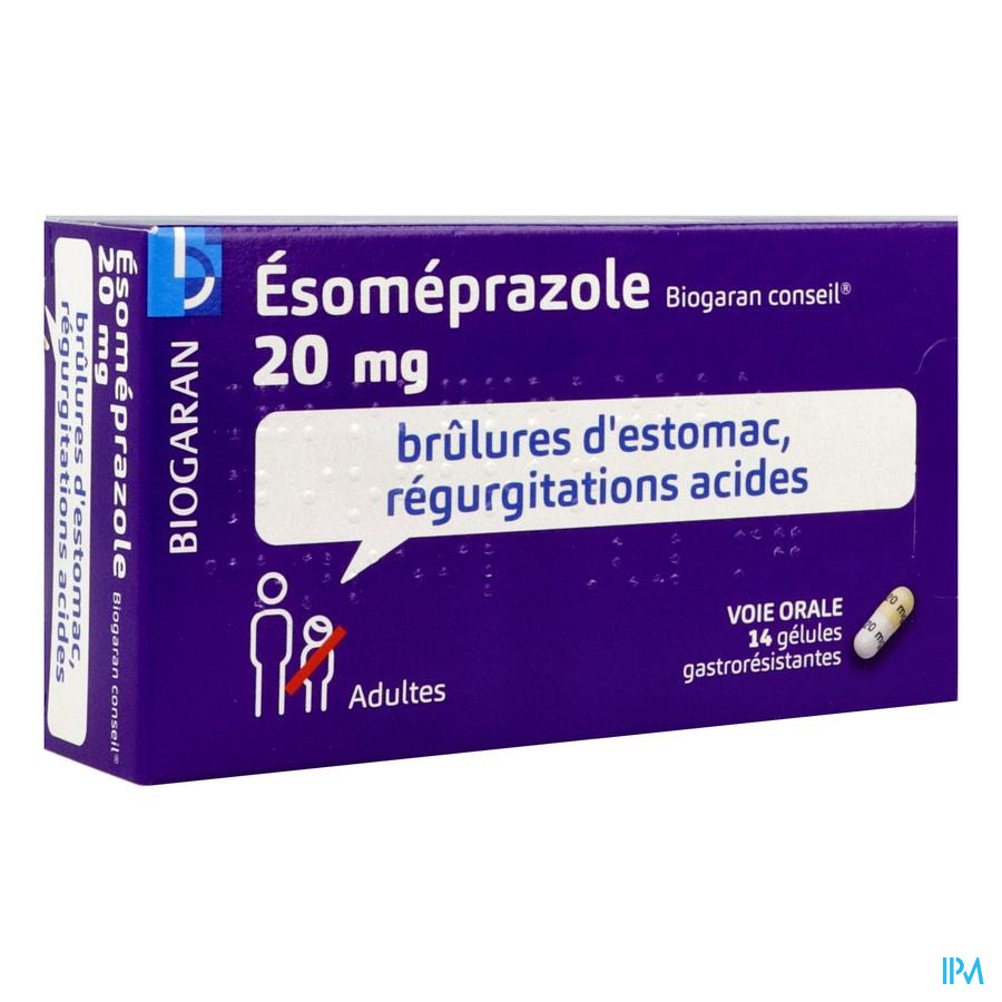 vignette ESOMEPRAZOLE 20MG BGR CONS GEL 14
