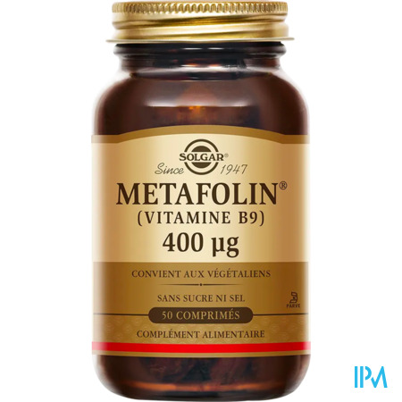 vignette Solgar Vitamine B 9 400mcg Metafol Comprime 50