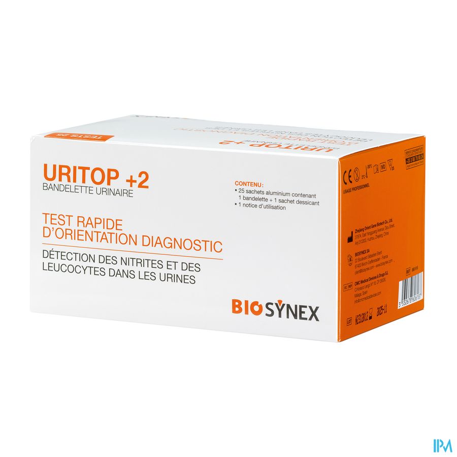 produit BIOSYNEX TROD URITOP +2 25 TESTS