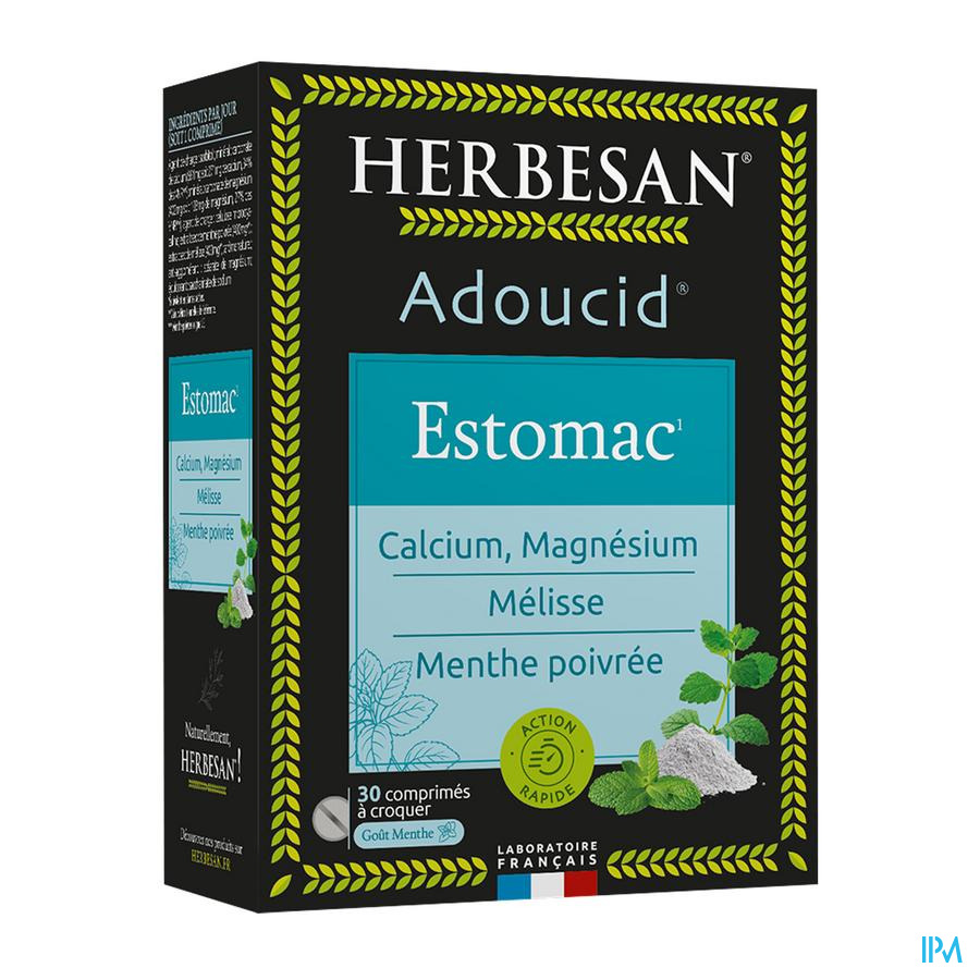 vignette Herbesan Adoucid Estomac Menthe Comprime A Croquer 30