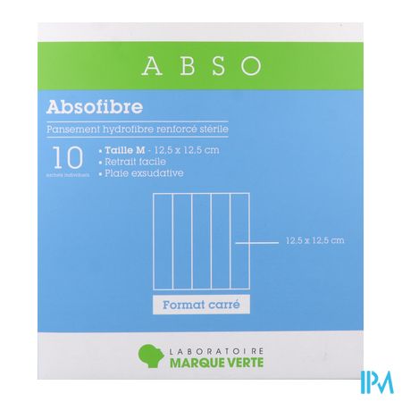 vignette Marque Verte Absofibre Pansement En Fibres De Carboxymethyl Cellulose 12cm5 X 12cm5 10