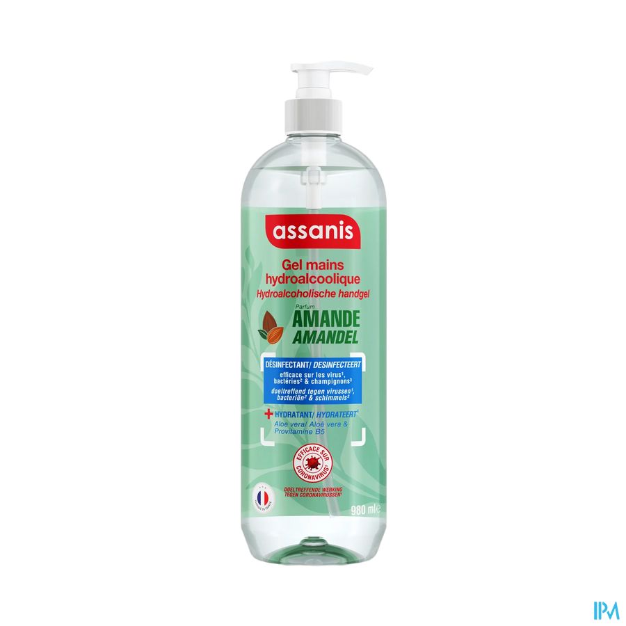 produit ASSANIS GEL HYDROALCOOLIQUE 980ML AMANDE
