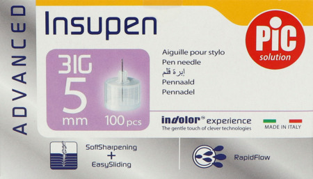 vignette INSUPEN ADVANCED 31G X 5 MM 100 PCS