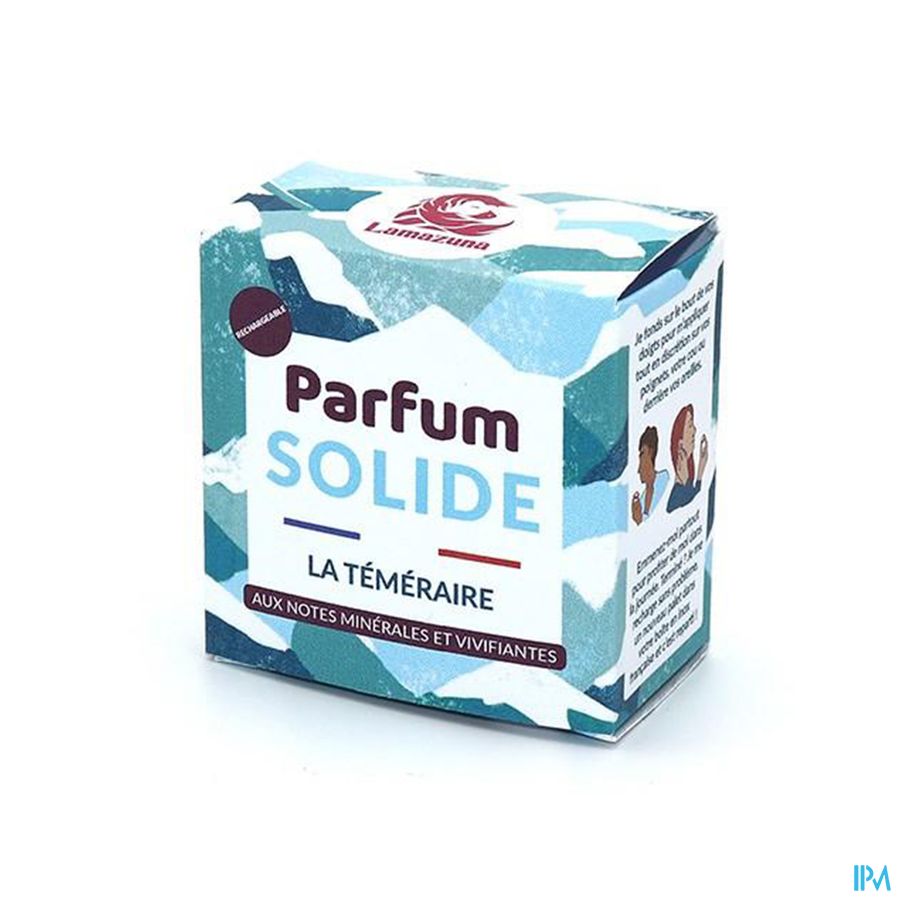 produit Lamazuna Parfum Solide La Temeraire Aux Notes Minerales Et Vivifiantes Avec Boite Inox