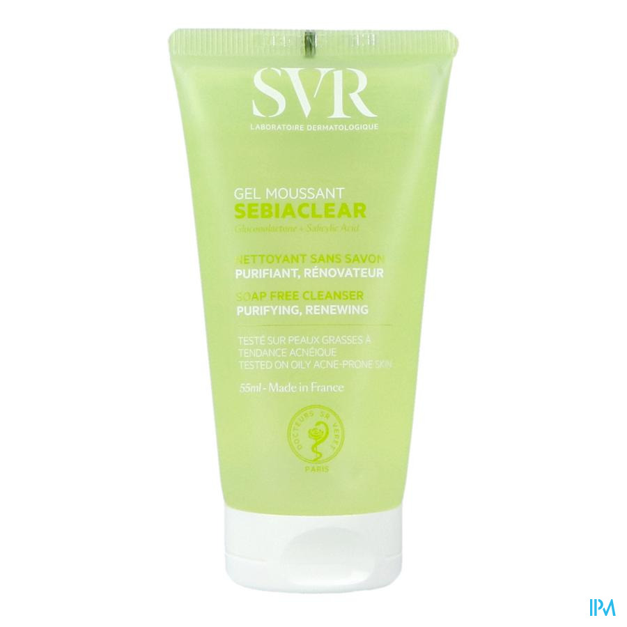 vignette SVR SEBIACLEAR GEL MOUSSANT 55ML