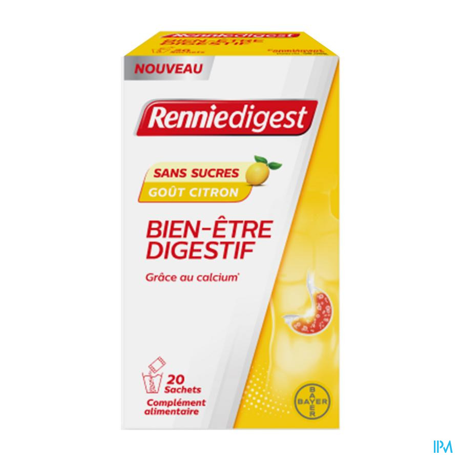 produit Renniedigest Sans Sucre Citron Sachet 20