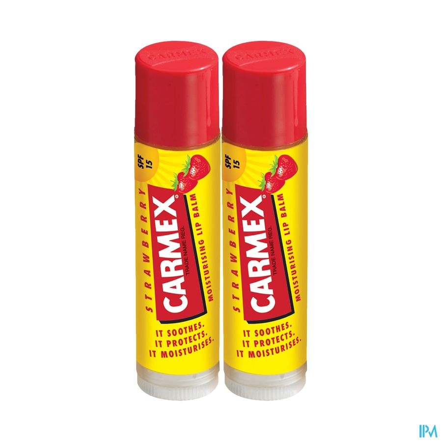 produit Carmex Stick Levres Spf15 Fraise 4g25 X2