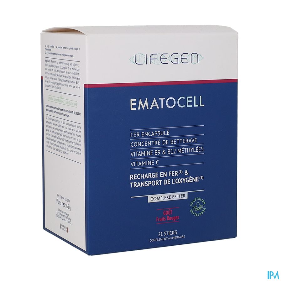 produit BIOCYTE EMATOCELL BOITE 21 STICKS