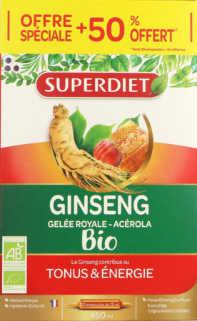 produit GINSENG GELEEROY BIO SUPERD30X15ML