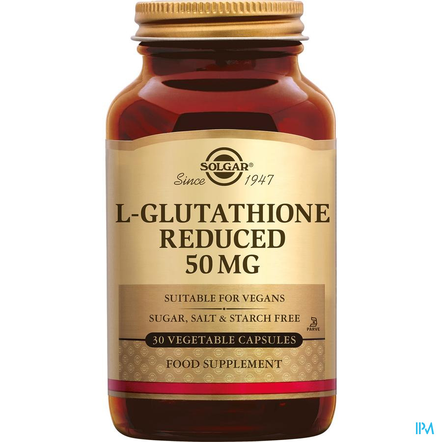 vignette SOLGAR L-GLUTATH 50MG GELUL VEG30