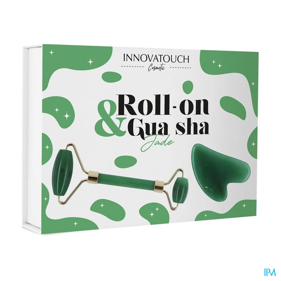 vignette Innovatouch Cosmetic Masseur Gua Sha Quartz Et Roll On Jade
