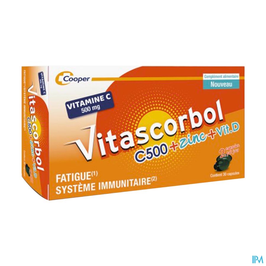produit Cooper Vitascorbol Vitamine C500 + Zinc Capsule 30