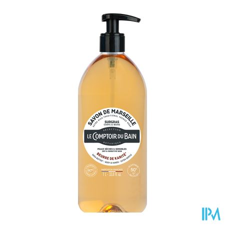 vignette Le Comptoir Du Bain Savon Liquide De Marseille Surgras Karite 1l