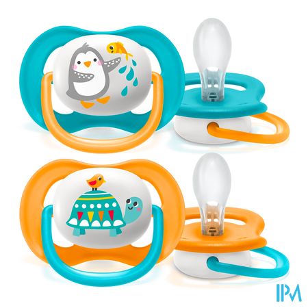 vignette Avent Sucette Ultra Air Mixte Animaux 6/18mois Scf080/12 X2