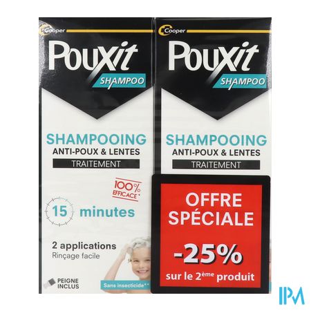 vignette Cooper Pouxit Shampooing Antipoux Lentes 200ml X2 -25%