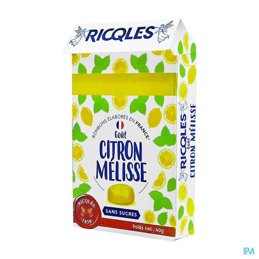 vignette Ricqles Bonbon Gout Citron Melisse Sans Sucre Boite 40g