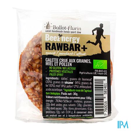 vignette BEEZ'NERGY GALETTE RAWBAR+ SALE30G