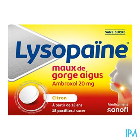 vignette LYSOPAINE CITRON 20MG S/S PAST 18