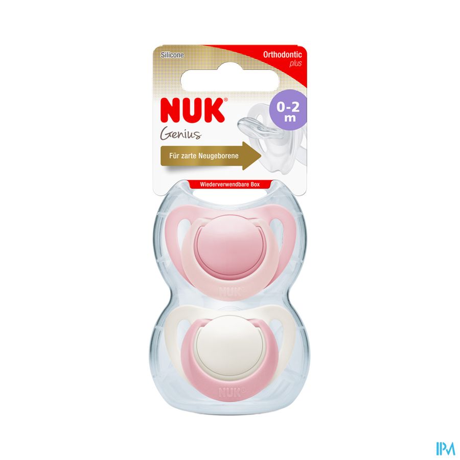 vignette Nuk Sucette Silicone Genius 0/2m Fille X2