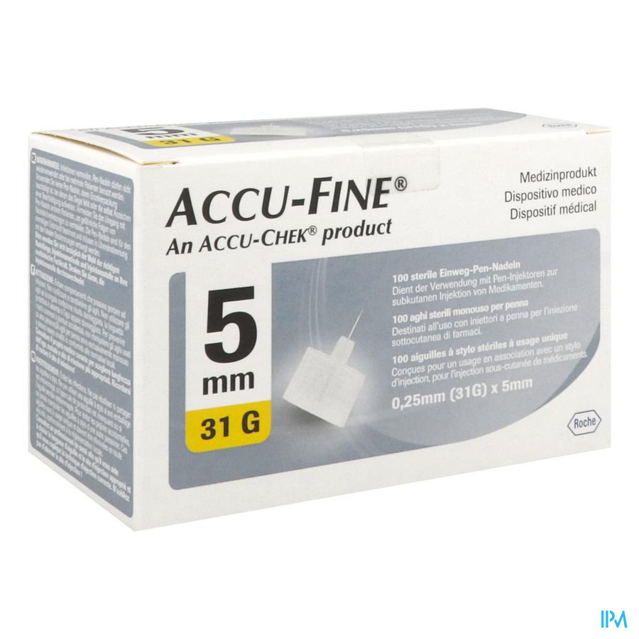 vignette ACCU-FINE AIG STYLO INSULINE 31G*5MM 100
