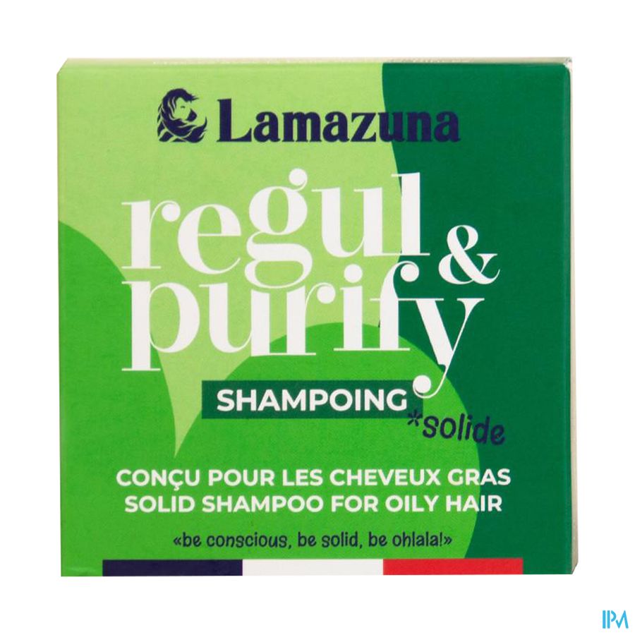 vignette Lamazuna Shampooing Solide Cheveux Gras A l Argile Verte Et A La Spiruline 70g