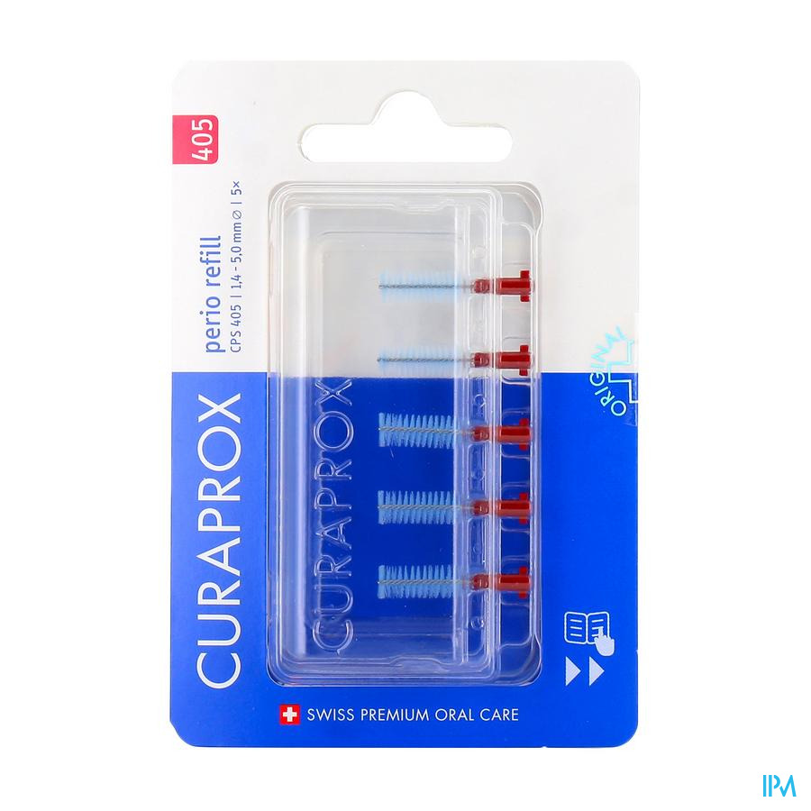 vignette Curaprox Cps 405 Perio+ Recharge Brossette Interdentaire Rouge 5