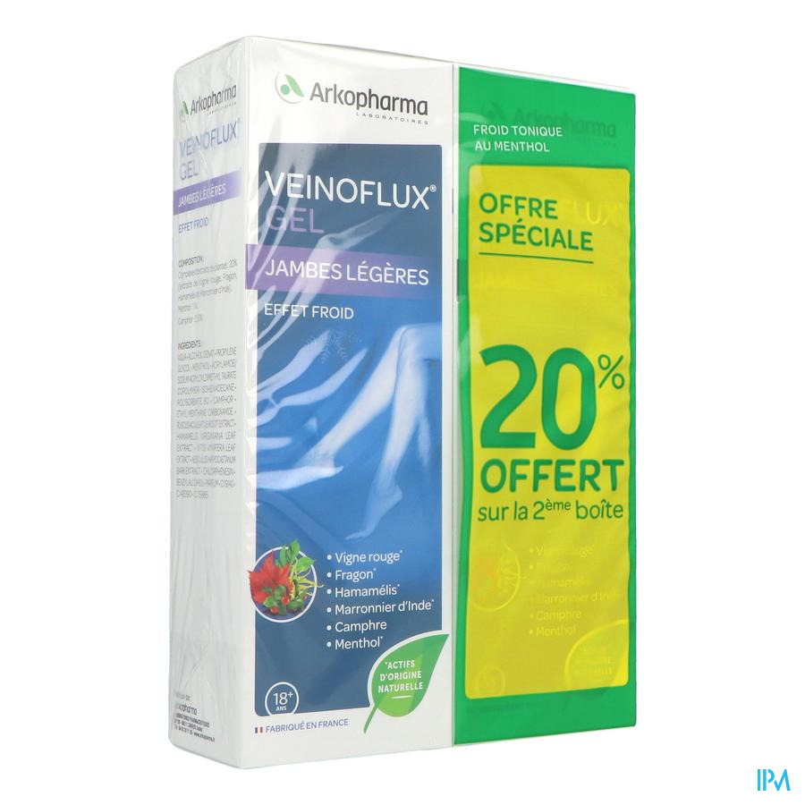 vignette Veinoflux Gel Jambes Legeres Effet Froid 150ml X2