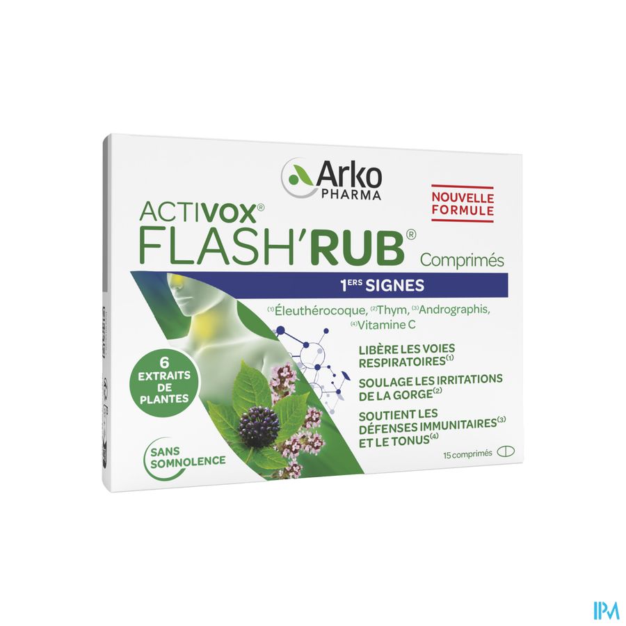 produit ACTIVOX FLASH'RUB 1ERS SIGNES CPR15