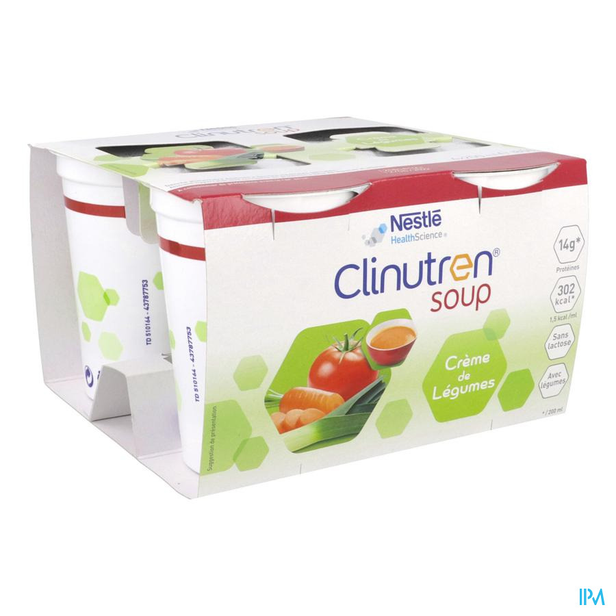 vignette Clinutren Soup Creme De Legumes 200ml X4