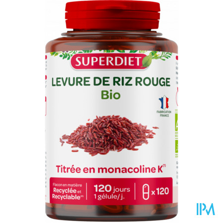 vignette Superdiet Levure De Riz Rouge Bio Gelule 120