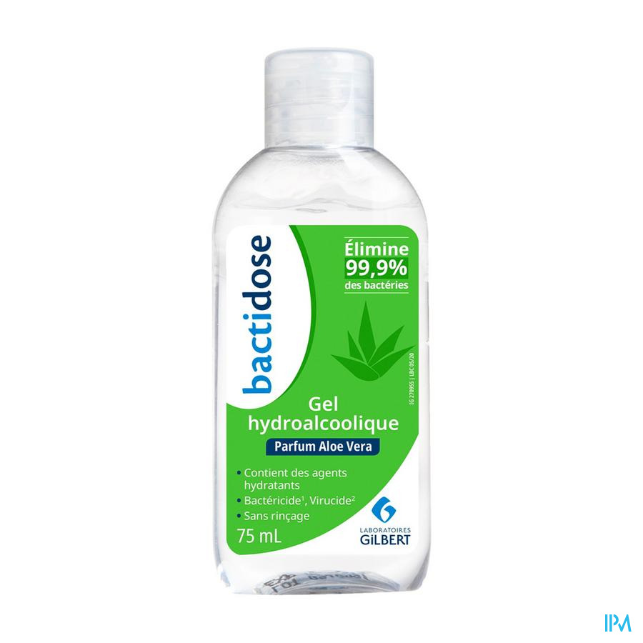 produit Laboratoires Gilbert Bactidose Gel Hydroalcoolique Aloe Vera 75ml