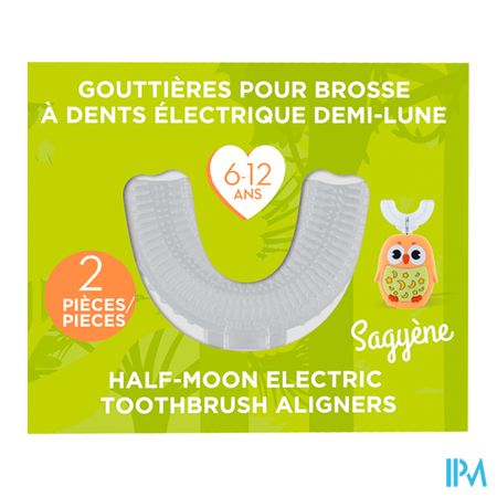vignette Sagyene Gouttiere Pour Brosse A Dents Electrique Demi Lune 6/12ans X2