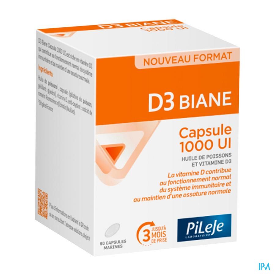 vignette Pileje D3 Biane Capsule 1000ui 90