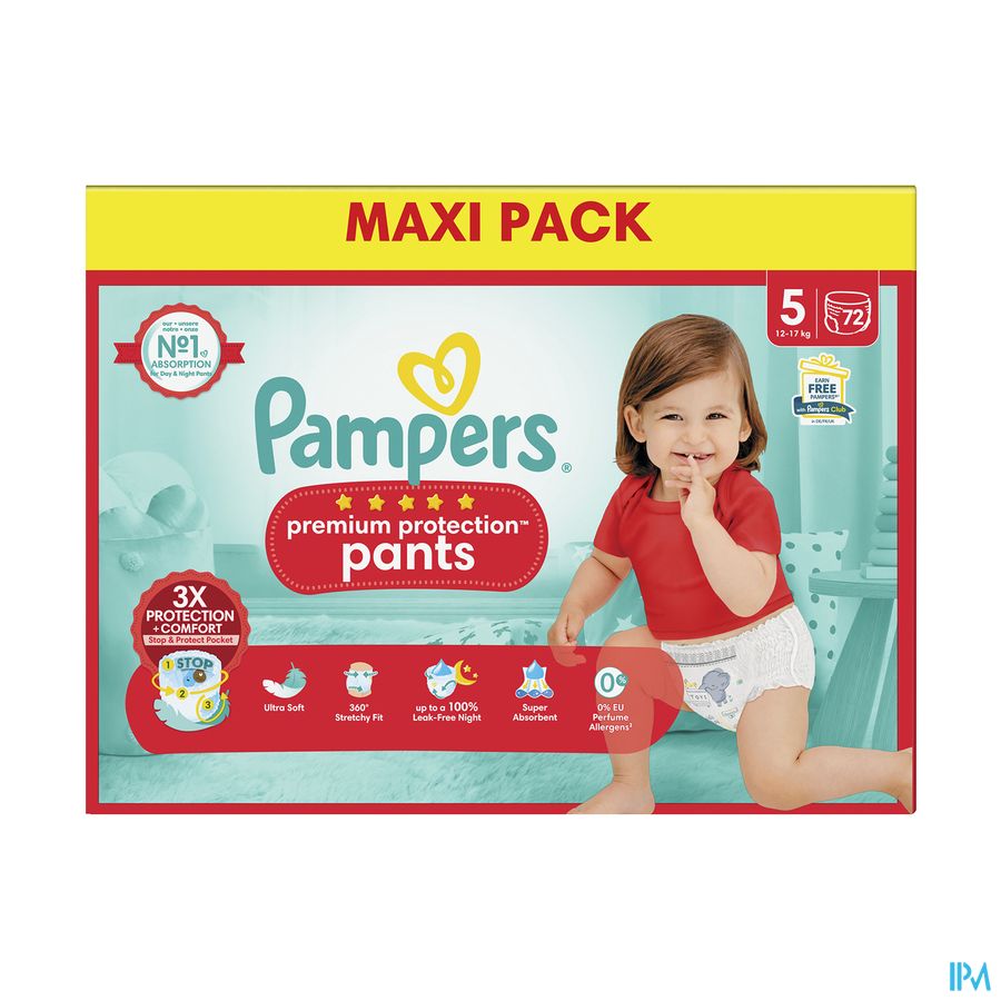 vignette Pampers Premium Protection Pants Culotte T5 12/17kg 72