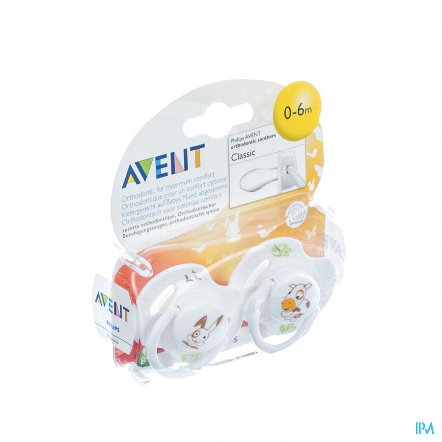 vignette Avent Sucette Silicone Animaux Lapin 0/6mois X2