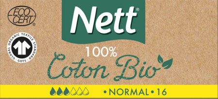 vignette Nett 100% Coton Bio Tampon Periodique Sans Applicateur Normal 16
