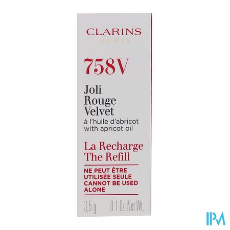 vignette Clarins Joli Rouge A Levres Velvet Recharge 759v 3g5