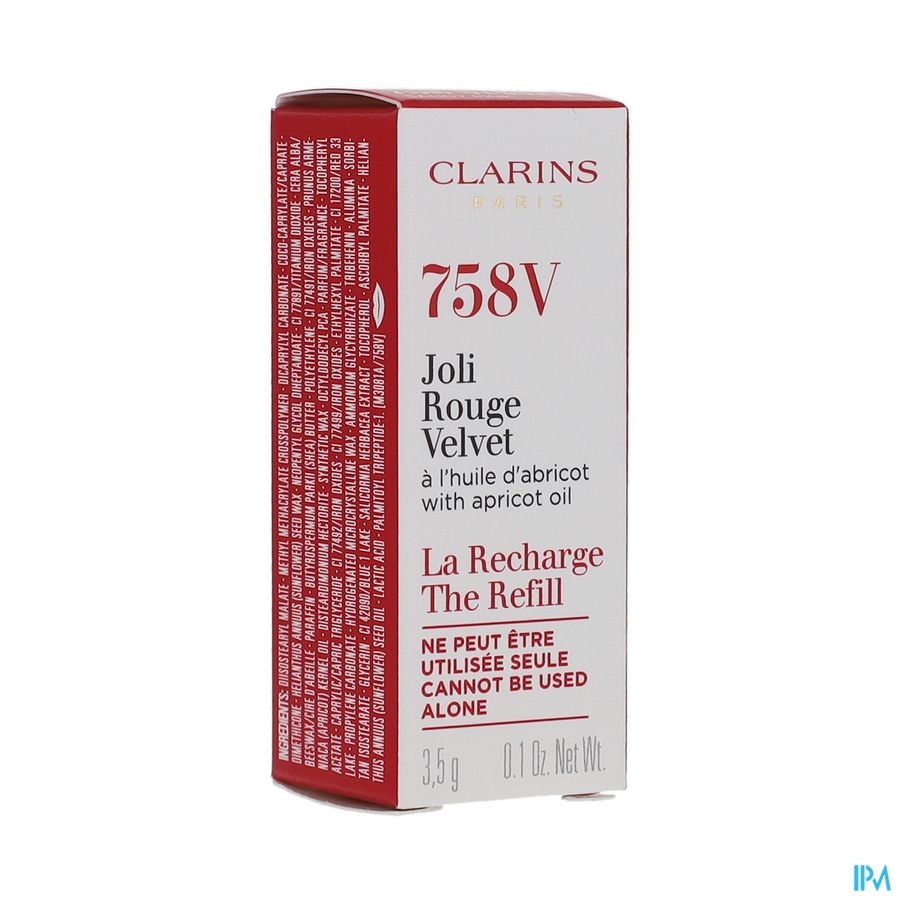 vignette Clarins Joli Rouge A Levres Velvet Recharge 759v 3g5
