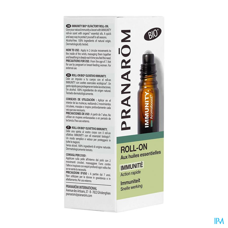 produit PRANAROM AROMABOOST ROLLER IMMUN BIO 5ML