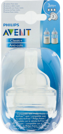 vignette Avent Tetine Classic+ Anti Coliq Debit Moyen 3mois+ Scf633/27 X2