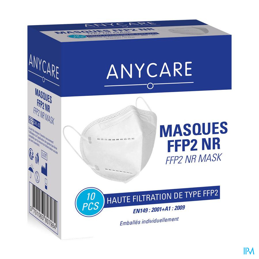 produit Anycare Masque Protection Ffp2 10