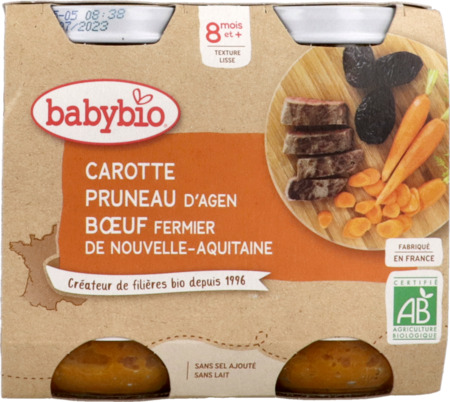 vignette BABYBIO PM  CARO/PRUN/BOUF 2X200G
