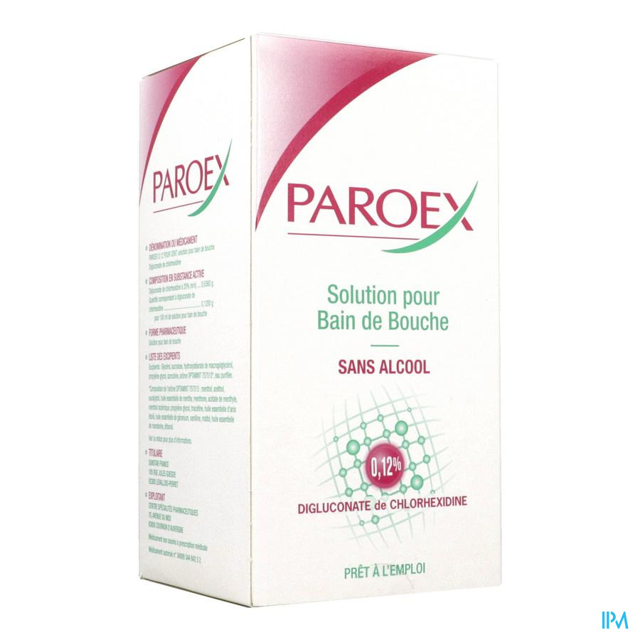 vignette PAROEX 0,12% BAIN BOUCHE FL 500ML