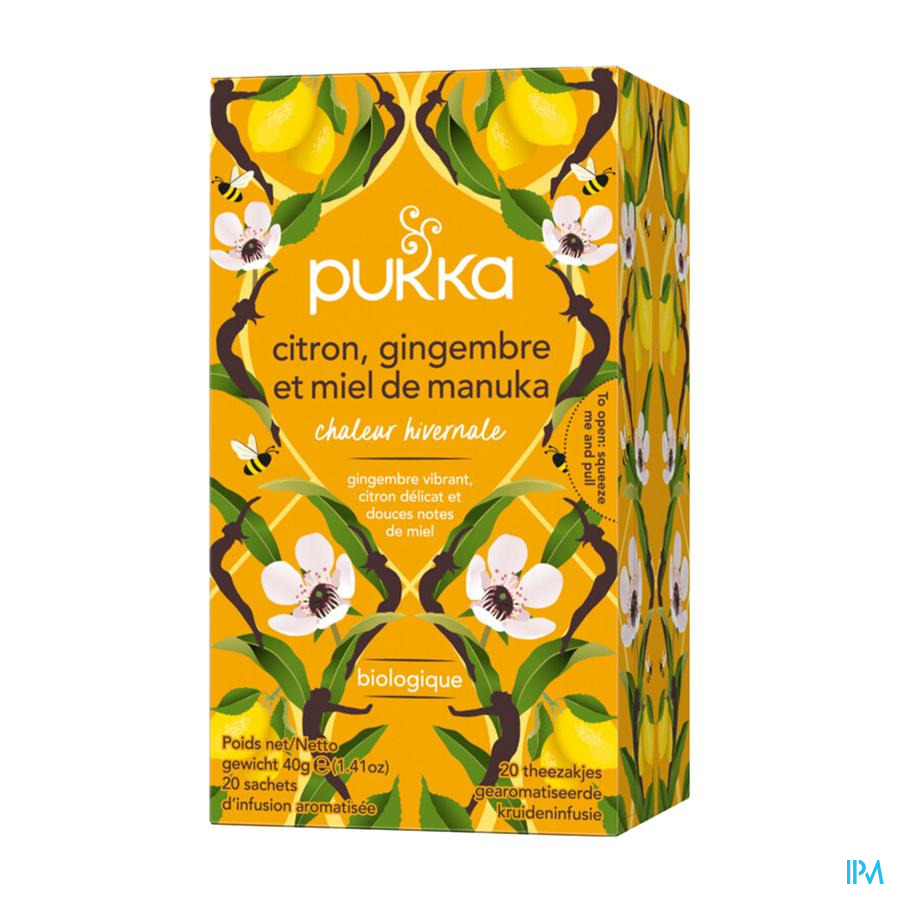 vignette Pukka Infusion Citron Gingembre Miel De Manuka Bio Sachet 20